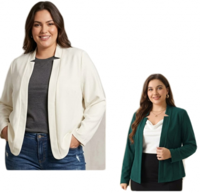 Plus Size Long Sleeve Blazer