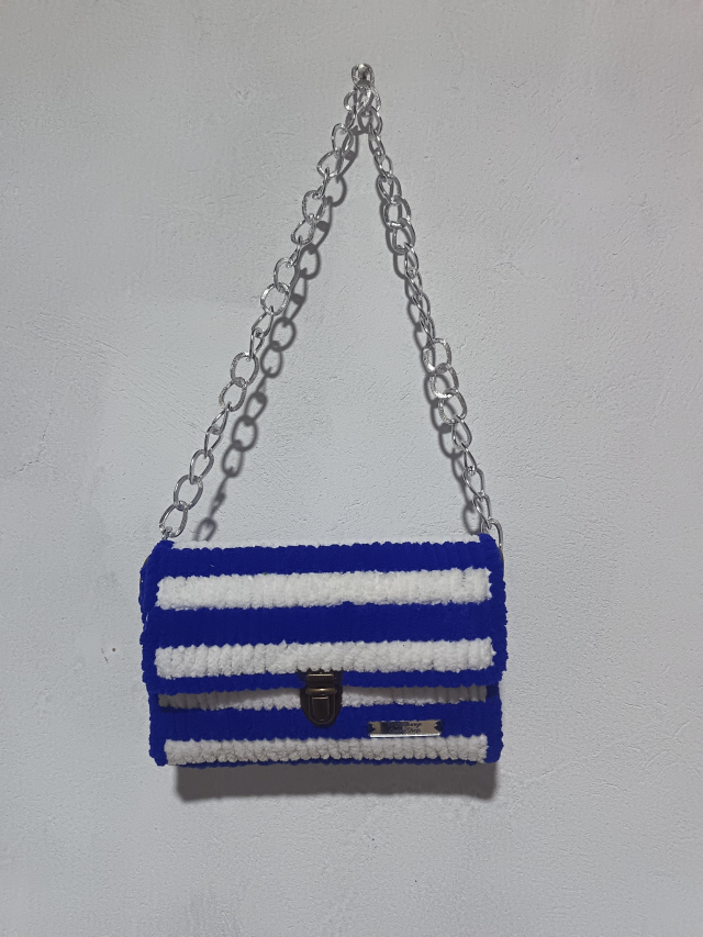 Blue and White Hand Made Bag